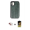 MARSİLYAN™- iPhone 11 Kılıf Zirve Yansıma Serisi - Siyah Buffer Cam Ekran Koruyucu + Pers Alüminyum Kamera Lens - KI