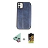 MARSİLYAN™- iPhone 11 Kılıf Zirve Yansıma Serisi - Siyah Buffer Cam Ekran Koruyucu + Raze Metal Kamera Lens - KI
