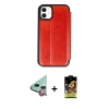 MARSİLYAN™- iPhone 11 Kılıf Zirve Yansıma Serisi - Siyah Buffer Cam Ekran Koruyucu + Raze Metal Kamera Lens - KI