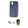 MARSİLYAN™- iPhone 11 Kılıf Zirve Yansıma Serisi - Siyah Buffer Cam Ekran Koruyucu + Pers Alüminyum Kamera Lens - LT