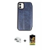 MARSİLYAN™- iPhone 11 Kılıf Zirve Yansıma Serisi - Siyah Buffer Cam Ekran Koruyucu + Pers Alüminyum Kamera Lens - YL