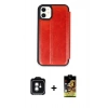 MARSİLYAN™- iPhone 11 Kılıf Zirve Yansıma Serisi - Siyah Buffer Cam Ekran Koruyucu + PVD Metal Kamera Lens - YL