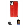 MARSİLYAN™- iPhone 11 Kılıf Zirve Yansıma Serisi - Siyah Buffer Hayalet Cam Ekran Koruyucu + Şeffaf Kamera Lens Koruma Cam