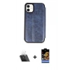 MARSİLYAN™- iPhone 11 Kılıf Zirve Yansıma Serisi - Siyah Buffer Hayalet Cam Ekran Koruyucu + Şeffaf Kamera Lens Koruma Cam