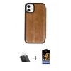 MARSİLYAN™- iPhone 11 Kılıf Zirve Yansıma Serisi - Siyah Buffer Hayalet Cam Ekran Koruyucu + Şeffaf Kamera Lens Koruma Cam
