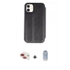 MARSİLYAN™- iPhone 11 Kılıf Zirve Yansıma Serisi - Siyah Joko Magic 5D Cam + Pers Alüminyum Kamera Lens - KI
