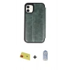 MARSİLYAN™- iPhone 11 Kılıf Zirve Yansıma Serisi - Siyah Joko Magic 5D Cam + Rainbow Kamera Lens Koruma Cam - KI