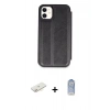 MARSİLYAN™- iPhone 11 Kılıf Zirve Yansıma Serisi - Siyah Joko Magic 5D Cam + Renkli Kamera Lens Koruma Cam - SI