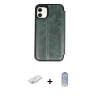 MARSİLYAN™- iPhone 11 Kılıf Zirve Yansıma Serisi - Siyah Joko Magic 5D Cam + Renkli Kamera Lens Koruma Cam - SI