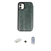 MARSİLYAN™- iPhone 11 Kılıf Zirve Yansıma Serisi - Siyah Joko Magic 5D Cam + Renkli Kamera Lens Koruma Cam - YL
