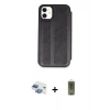 MARSİLYAN™- iPhone 11 Kılıf Zirve Yansıma Serisi - Siyah Joko Magic 5D Hayalet Cam + Pers Alüminyum Kamera Lens - GI
