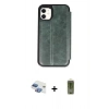 MARSİLYAN™- iPhone 11 Kılıf Zirve Yansıma Serisi - Siyah Joko Magic 5D Hayalet Cam + Pers Alüminyum Kamera Lens - GI