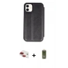 MARSİLYAN™- iPhone 11 Kılıf Zirve Yansıma Serisi - Siyah Joko Magic 5D Hayalet Cam + Pers Alüminyum Kamera Lens - KI