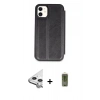 MARSİLYAN™- iPhone 11 Kılıf Zirve Yansıma Serisi - Siyah Joko Magic 5D Hayalet Cam + Raze Metal Kamera Lens - GS