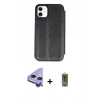 MARSİLYAN™- iPhone 11 Kılıf Zirve Yansıma Serisi - Siyah Joko Magic 5D Hayalet Cam + Raze Metal Kamera Lens - MR