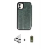 MARSİLYAN™- iPhone 11 Kılıf Zirve Yansıma Serisi - Siyah Joko Magic 5D Hayalet Cam + Raze Metal Kamera Lens - GS