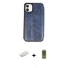 MARSİLYAN™- iPhone 11 Kılıf Zirve Yansıma Serisi - Siyah Joko Magic 5D Hayalet Cam + Renkli Kamera Lens Koruma Cam - PE