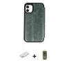 MARSİLYAN™- iPhone 11 Kılıf Zirve Yansıma Serisi - Siyah Joko Magic 5D Hayalet Cam + Renkli Kamera Lens Koruma Cam - TU
