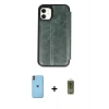 MARSİLYAN™- iPhone 11 Kılıf Zirve Yansıma Serisi - Siyah Joko Magic 5D Hayalet Cam + Neon Fosforlu Kamera Lens - TU