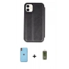 MARSİLYAN™- iPhone 11 Kılıf Zirve Yansıma Serisi - Siyah Joko Magic 5D Hayalet Cam + Neon Fosforlu Kamera Lens - TU