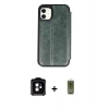 MARSİLYAN™- iPhone 11 Kılıf Zirve Yansıma Serisi - Siyah Joko Magic 5D Hayalet Cam + PVD Metal Kamera Lens - TU