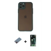 MARSİLYAN™- iPhone 11 Pro Kılıf Ahenk Çizgi Serisi - Şeffaf 360 Full Body Arka Koruyucu + Metal Kamera Lens Koruma Cam - KI