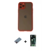 MARSİLYAN™- iPhone 11 Pro Kılıf Ahenk Çizgi Serisi - Şeffaf 360 Full Body Arka Koruyucu + Metal Kamera Lens Koruma Cam - KI