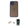 MARSİLYAN™- iPhone 11 Pro Kılıf Ahenk Çizgi Serisi - Şeffaf 360 Full Body Arka Koruyucu + Renkli Kamera Lens Koruma Cam - MI