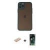 MARSİLYAN™- iPhone 11 Pro Kılıf Ahenk Çizgi Serisi - Şeffaf 360 Full Body Arka Koruyucu + Renkli Kamera Lens Koruma Cam - PE