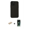 MARSİLYAN™- iPhone 11 Pro Kılıf Ahenk Çizgi Serisi - Şeffaf 360 Full Body Arka Koruyucu + Renkli Kamera Lens Koruma Cam - PE