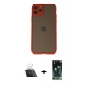 MARSİLYAN™- iPhone 11 Pro Kılıf Ahenk Çizgi Serisi - Şeffaf 360 Full Body Arka Koruyucu + Kamera Lens Koruma Cam - SF