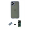 MARSİLYAN™- iPhone 11 Pro Kılıf Ahenk Çizgi Serisi - Şeffaf 360 Full Body Arka Koruyucu + Shine Kamera Lens Koruma Cam - SABE