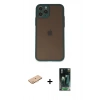 MARSİLYAN™- iPhone 11 Pro Kılıf Ahenk Çizgi Serisi - Şeffaf 360 Full Body Arka Koruyucu + Renkli Kamera Lens Koruma Cam - TU