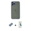 MARSİLYAN™- iPhone 11 Pro Kılıf Ahenk Çizgi Serisi - Şeffaf Pasifik Cam Ekran Koruyucu + Shine Kamera Lens Koruma Cam - GS