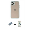 MARSİLYAN™- iPhone 11 Pro Kılıf Ahenk Çizgi Serisi - Şeffaf Pasifik Cam Ekran Koruyucu + Shine Kamera Lens Koruma Cam - GS