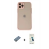 MARSİLYAN™- iPhone 11 Pro Kılıf Ahenk Çizgi Serisi - Şeffaf Pasifik Cam Ekran Koruyucu + Shine Kamera Lens Koruma Cam - GS