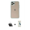 MARSİLYAN™- iPhone 11 Pro Kılıf Ahenk Çizgi Serisi - Şeffaf Pasifik Cam Ekran Koruyucu + Kamera Lens Koruma Cam - SF