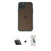 MARSİLYAN™- iPhone 11 Pro Kılıf Ahenk Çizgi Serisi - Şeffaf Pasifik Cam Ekran Koruyucu + Kamera Lens Koruma Cam - SF