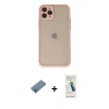 MARSİLYAN™- iPhone 11 Pro Kılıf Ahenk Çizgi Serisi - Şeffaf Pasifik Cam Ekran Koruyucu + Shine Kamera Lens Koruma Cam - MI