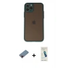 MARSİLYAN™- iPhone 11 Pro Kılıf Ahenk Çizgi Serisi - Şeffaf Pasifik Cam Ekran Koruyucu + Metal Kamera Lens Koruma Cam - KI