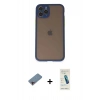 MARSİLYAN™- iPhone 11 Pro Kılıf Ahenk Çizgi Serisi - Şeffaf Pasifik Cam Ekran Koruyucu + Shine Kamera Lens Koruma Cam - PE