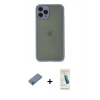 MARSİLYAN™- iPhone 11 Pro Kılıf Ahenk Çizgi Serisi - Şeffaf Pasifik Cam Ekran Koruyucu + Shine Kamera Lens Koruma Cam - SABE