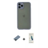 MARSİLYAN™- iPhone 11 Pro Kılıf Ahenk Çizgi Serisi - Şeffaf Pasifik Cam Ekran Koruyucu + Shine Kamera Lens Koruma Cam - SH