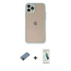 MARSİLYAN™- iPhone 11 Pro Kılıf Ahenk Çizgi Serisi - Şeffaf Pasifik Cam Ekran Koruyucu + Shine Kamera Lens Koruma Cam - SH