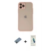 MARSİLYAN™- iPhone 11 Pro Kılıf Ahenk Çizgi Serisi - Şeffaf Pasifik Cam Ekran Koruyucu + Shine Kamera Lens Koruma Cam - SH