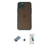 MARSİLYAN™- iPhone 11 Pro Kılıf Ahenk Çizgi Serisi - Şeffaf Pasifik Cam Ekran Koruyucu + Shine Kamera Lens Koruma Cam - SH