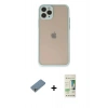 MARSİLYAN™- iPhone 11 Pro Kılıf Ahenk Çizgi Serisi - Siyah 20D Premium Cam Ekran Koruyucu + Gümüş Shine Kamera Lens Koruma Cam