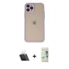 MARSİLYAN™- iPhone 11 Pro Kılıf Ahenk Çizgi Serisi - Siyah 20D Premium Cam Ekran Koruyucu + Kamera Lens Koruma Cam - SF