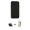 MARSİLYAN™- iPhone 11 Pro Kılıf Ahenk Çizgi Serisi - Siyah 20D Premium Cam Ekran Koruyucu + Kamera Lens Koruma Cam - SF