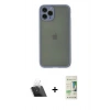 MARSİLYAN™- iPhone 11 Pro Kılıf Ahenk Çizgi Serisi - Siyah 20D Premium Cam Ekran Koruyucu + Kamera Lens Koruma Cam - SF